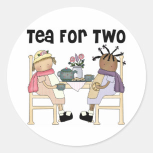 Sticker Rond Tea Party pour deux