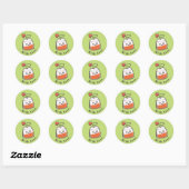 Sticker Rond Teabag vert mignon (Feuille)