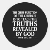 Sticker Rond Teach The Truth Pe Leo Xiv Sritual Leader Quote  (Devant)