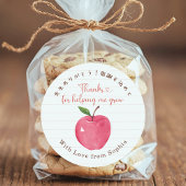 Sticker Rond Teacher Appreciation Apple Note Paper Rustic