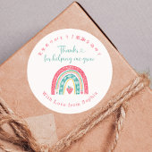 Sticker Rond Teacher Appreciation Boho Rainbow School Treat