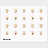 Sticker Rond Teacher Carburant Funny Coffee Cup Design (Feuille)