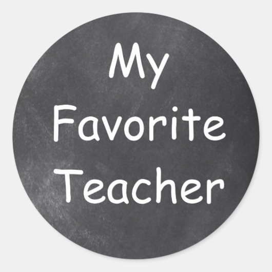 Sticker Rond Teacher Chalkboard Design Venin Idea (Devant)