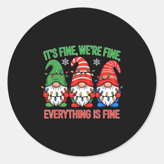 Sticker Rond Teacher It's Fine We're Fine Everything Is Fine Gn (Devant)