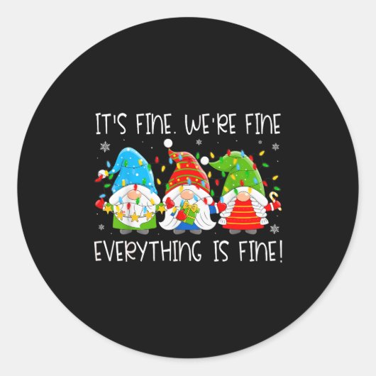 Sticker Rond Teacher It's Fine We're Fine Everything Is Fine Gn (Devant)