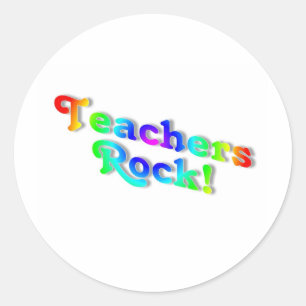 Sticker Rond Teachers Rock Color