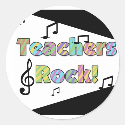 Sticker Rond Teachers Rock Tshirts et cadeaux (Devant)