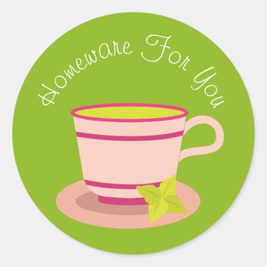 Sticker Rond Teacup home design Cadeau d'entreprise (Devant)