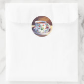 Sticker Rond Teacup & Saucer avec Teabag (Sac)