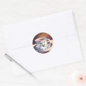 Sticker Rond Teacup & Saucer avec Teabag (Enveloppe)