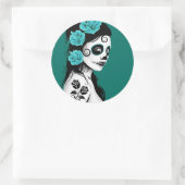 Sticker Rond Teal Blue Day (Sac)