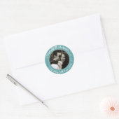 Sticker Rond Teal Floral Custom Text (Enveloppe)