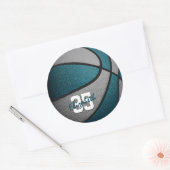 Sticker Rond teal gray girrboys boys basket-ball (Enveloppe)