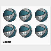Sticker Rond teal gray girrboys boys basket-ball (Feuille)