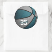 Sticker Rond teal gray girrboys boys basket-ball (Sac)