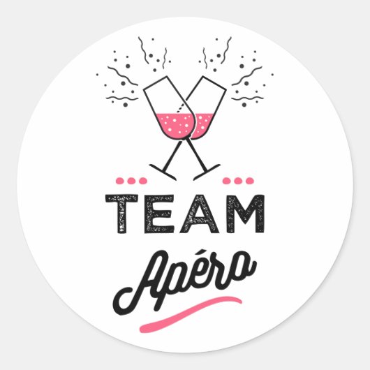 Sticker Rond Team apero Femme (Devant)