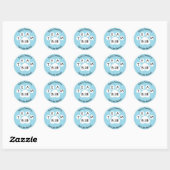 Sticker Rond Team Blue Empreinte de patte Gender Revela (Feuille)