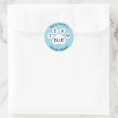 Sticker Rond Team Blue Empreinte de patte Gender Revela (Sac)