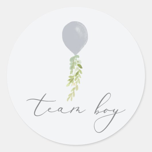 Sticker Rond Team Boy Blue Balloon Calligraphie Genre Reveilla (Devant)