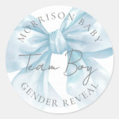 Sticker Rond Team Boy Blue Bow Genre Revela (Devant)