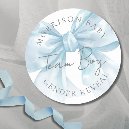 Sticker Rond Team Boy Blue Bow Genre Revela