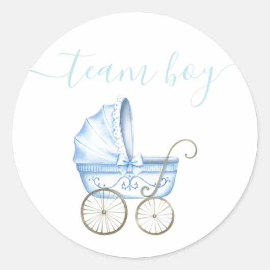 Sticker Rond Team Boy, Blue Stroller Genre Revela (Devant)