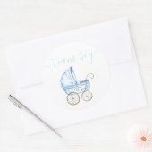 Sticker Rond Team Boy, Blue Stroller Genre Revela (Enveloppe)