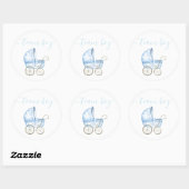 Sticker Rond Team Boy, Blue Stroller Genre Revela (Feuille)
