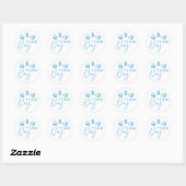 Sticker Rond Team Boy Gender Reveal Blue Heart Voter (Feuille)