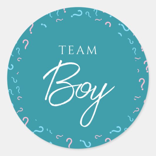 Sticker Rond Team Boy Gender Reveillez bleu Turquoise (Devant)