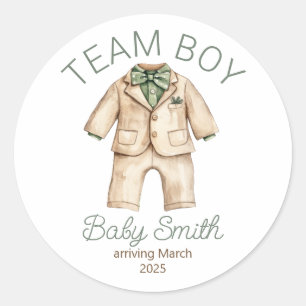 Sticker Rond Team Boy Genre révéler l'autocollant bébé de Noël