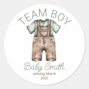 Sticker Rond Team Boy Genre révéler l'autocollant bébé de Noël