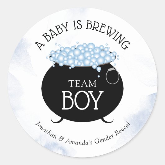 Sticker Rond Team Boy Halloween Baby est en train de brasser Ge (Devant)