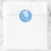 Sticker Rond Team Boy Wear What Will Baby Be Guess Blue White (Sac)