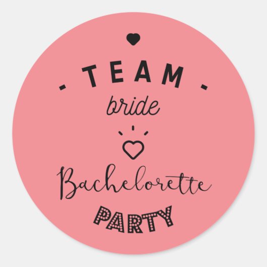 Sticker Rond Team bride bachelorette party (Devant)