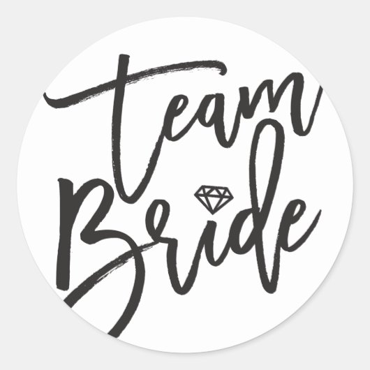 Sticker Rond Team Bride Diamond Bridal Party Mariage (Devant)