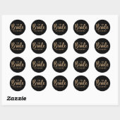 Sticker Rond Team Bride Elegant Bachelorette Party (Feuille)