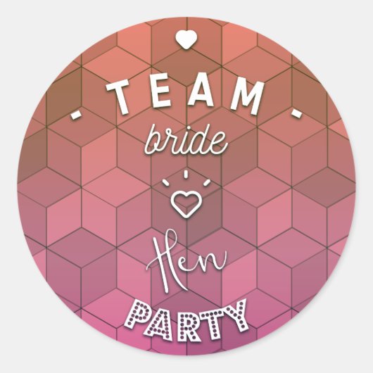 Sticker Rond Team bride - hen party (Devant)
