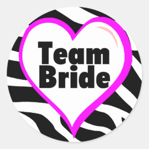 Sticker Rond Team Bride Zebra Stripes