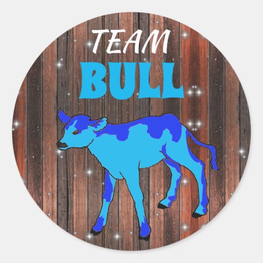 Sticker Rond "Team Bull" Révélation de genre du veau (Devant)