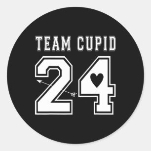 Sticker Rond Team Cupid 2024 Valentines Day Sports Style Jersey