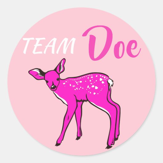Sticker Rond "Team Doe" Révélation de genre rose (Devant)