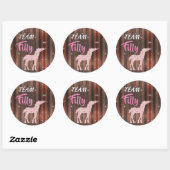 Sticker Rond "Team Filly" Révélation de genre rose (Feuille)