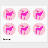 Sticker Rond "Team Filly" Révélation de genre rose (Feuille)