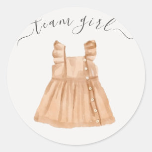 Sticker Rond Team Girl Boy or Girl Boho Gender Reveal