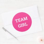 Sticker Rond Team Girl Gender Revela (Enveloppe)