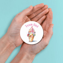 Team Girl Gender Revevela Party Vote Glace Cream