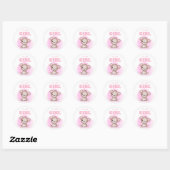 Sticker Rond Team Girl Pink Bear Genre Revela (Feuille)