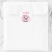 Sticker Rond Team Girl Pink Bear Genre Revela (Sac)