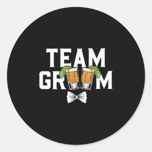 Sticker Rond Team Groom Party Bachelor Shots Bride Mariage